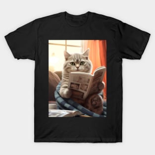 Scholarly Paws: Kitten's Quiet Afternoon T-Shirt